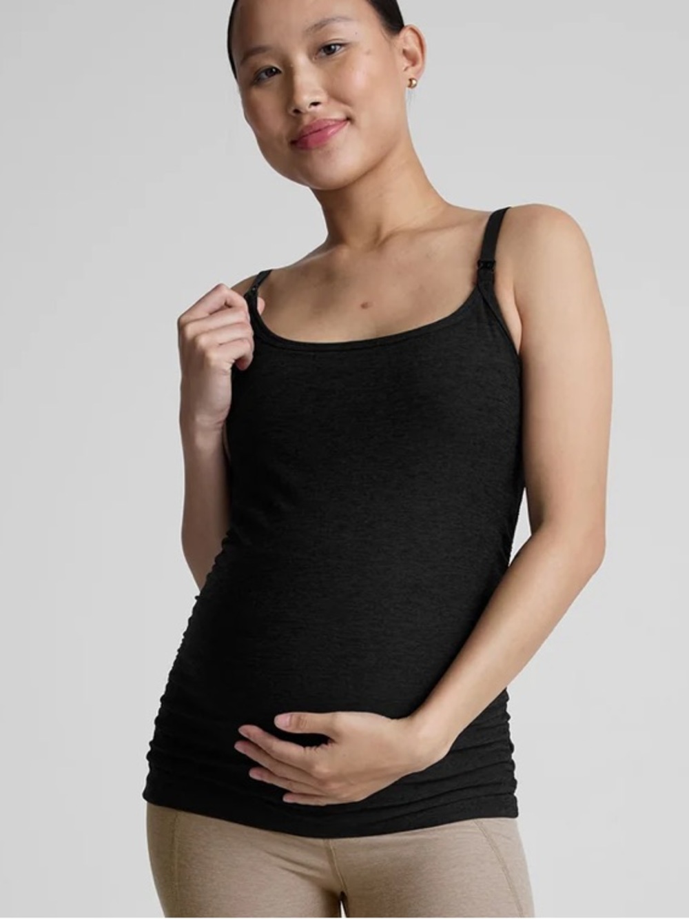 Beyond the Bump Spacedye Black Keep It Simple Maternity Nursing Tank Top
